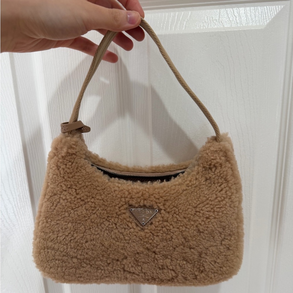 Prada Brown Shearling Re-Edition 2000 Bag (USED BUT GOOD CONDITION, RARE)